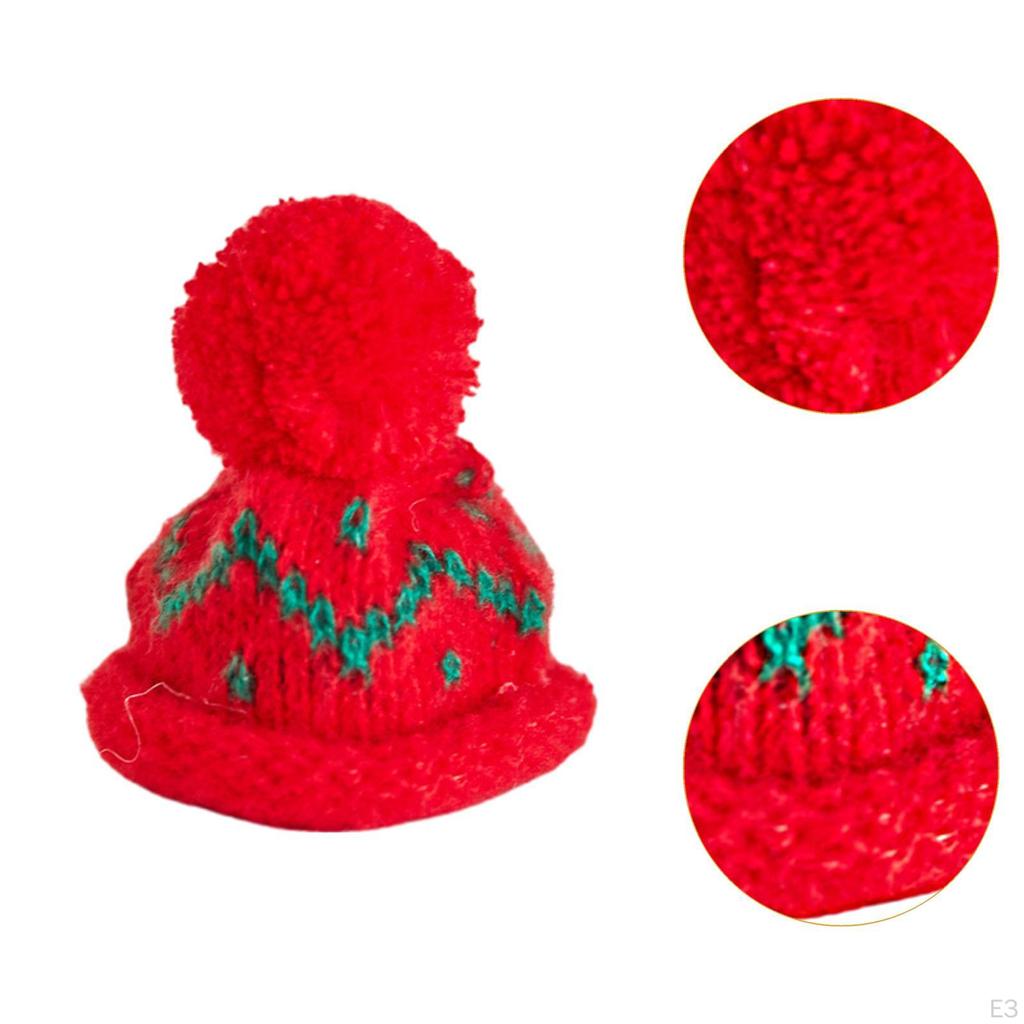 Christmas Mini Knit Hat Decoration Decorative Holiday Cute DIY Accessories Tiny