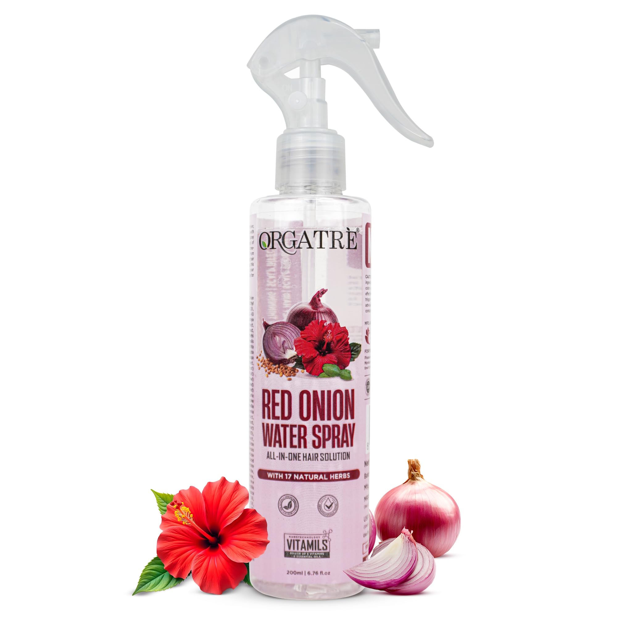 

Orgatre Red Onion Water Spray for Hair Growth | 100% Natural Red Onion Extract with 17 Herbs | Hair Growth & Volume Booster | No Sticky Residue |