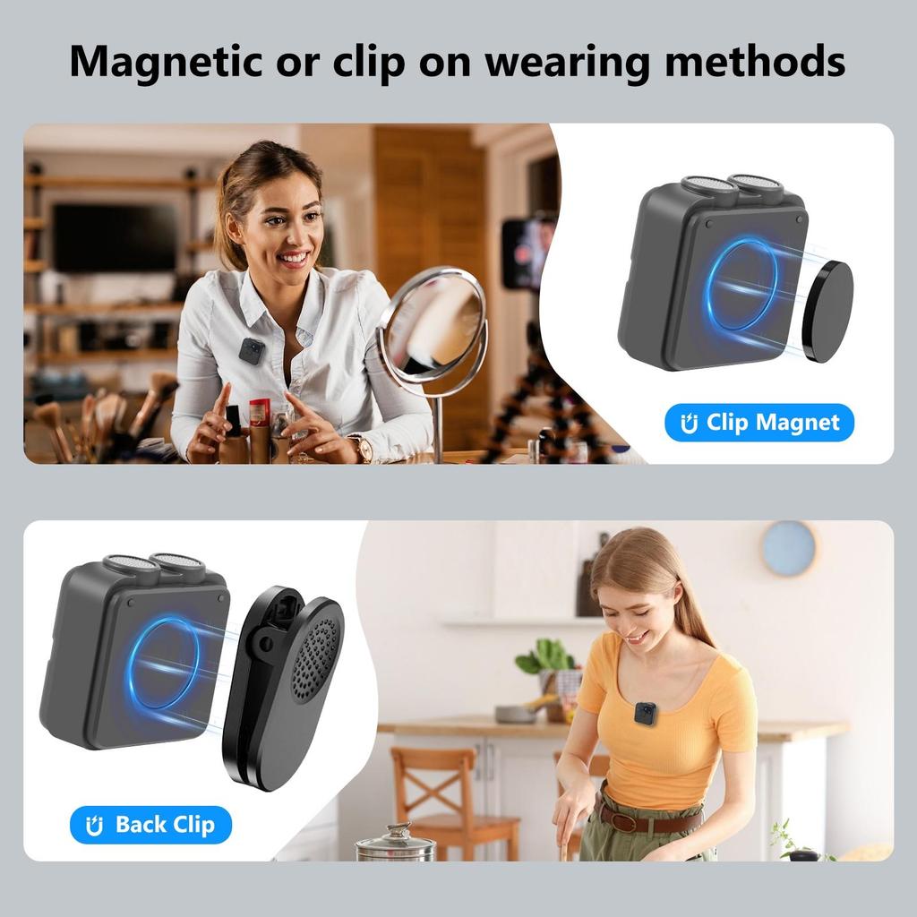 USB-C Wireless Lavalier Microphone with Noise Cancellation, for iPhone 15+/Android/PC/Camera, Vlogging, Live Streaming, Interview