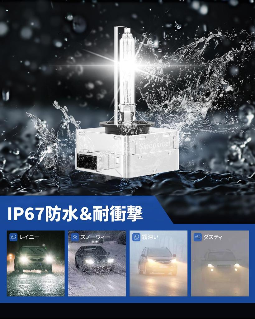 Sinoparcel D1S/D1C/D1R HID Headlight Bulb, 6000K, Compatible with Vehicle Inspection, Genuine Replacement, 3200lm, /24V,