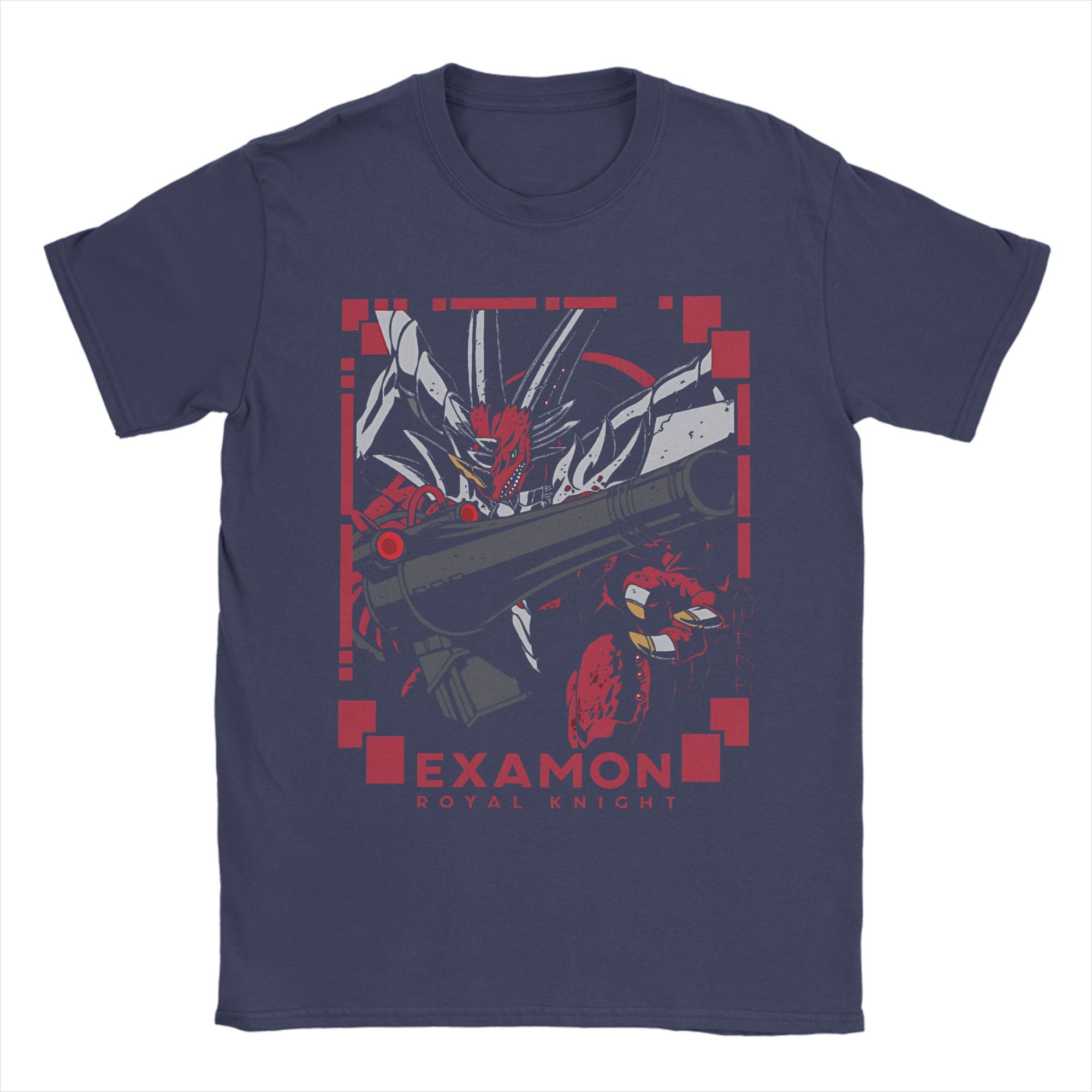 

Vintage digimon royal knight examon Tshirts Men 100%Cotton Short Sleeve Crewneck Summer Tops 4XL
