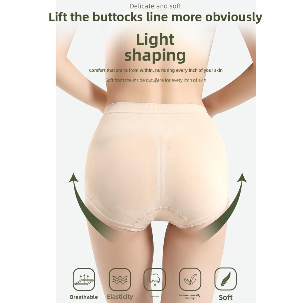 Female Spring and Summer 7A Silk Antibacterial Cool Feeling Ice Silk High Waist Belly Triangle Briefs