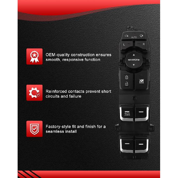 93570-C5010 Driver Side Power Window Master Switch Fits for 2015 2016 2017 2018 2019 2020 Soranto 2.0L 2.4L 3.3L Front Left Power Control Button Part