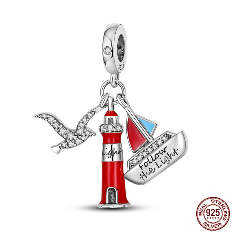 Fits Original Red Colorful Charmscopper Love Heart Bike Travel Race Car For Women Bracelet Christmas Gift Beads Diy Jewelry