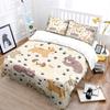 Cartoon Cat And Dog Themed Paw Prints Bedding Set 1 Duvet Cover 2 Pillowcases For Adult And Children Luxury Gift Full Size