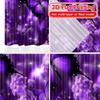 2D FLAT PRINTING 2pcs Curtains (Without Rod) Butterflies in Purple Glow Valentine is day Festival Chic Print Curtains Machine