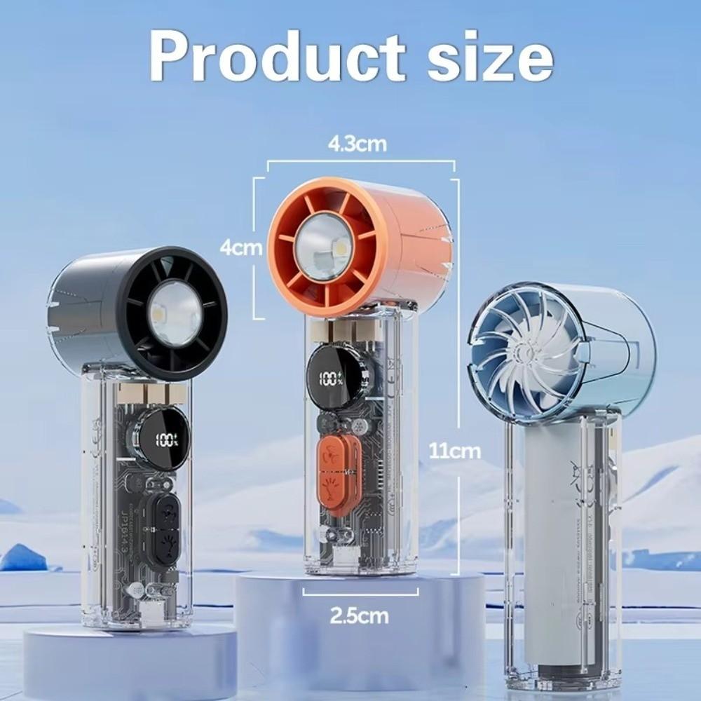 Digital Display Handheld Fan 100 Turbos Chilled Air Cooler Multi-function Mini Fan Outdoor