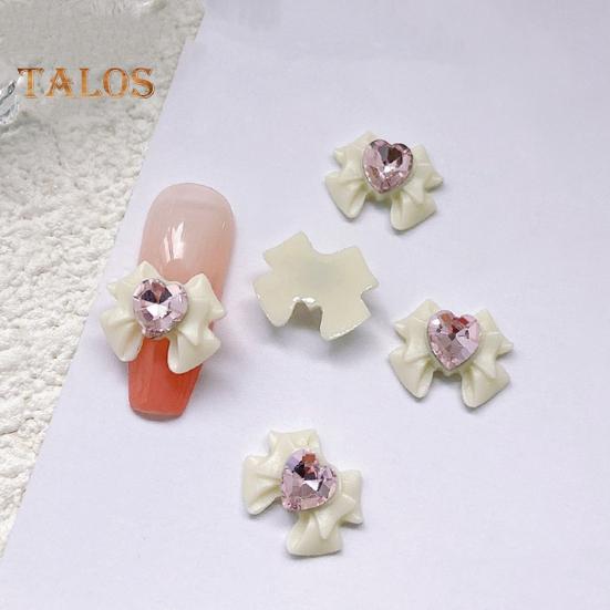 10Pcs Bow Nail Charms Dragon Heart Resin 3D Eco-friendly Nail Art Accessories for Beautiful And Charming Nails