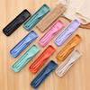 Wheat Straw Camping Utensil Set With Case Camping Spoon Fork Portable Travel Utensils  Tableware