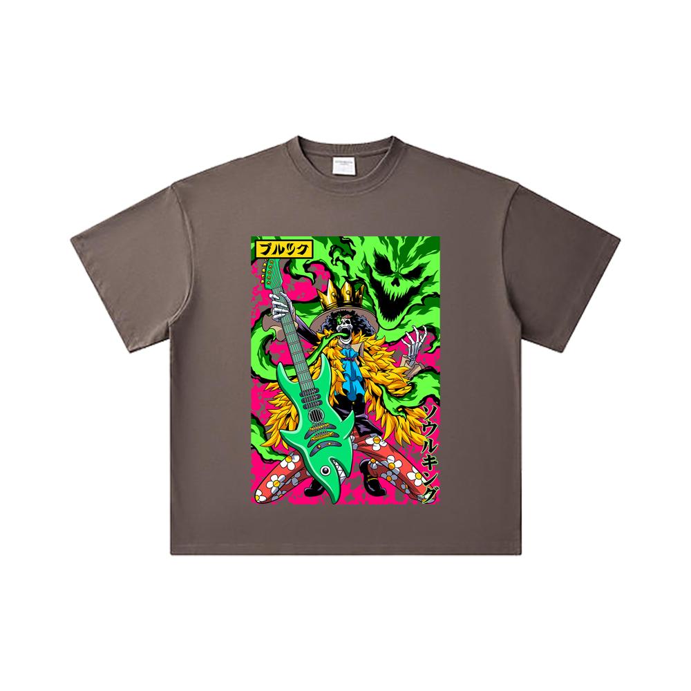 260 GSM Double Yarn 32 Count 100% Cotton One Piece V69 Brook Print Unisex Heavy Cotton T Shirt