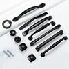 1Pcs Black Handle Aluminum Alloy Cabinet Kitchen Door Handle Storage Cabinet Drawer Handle Furniture Hardware