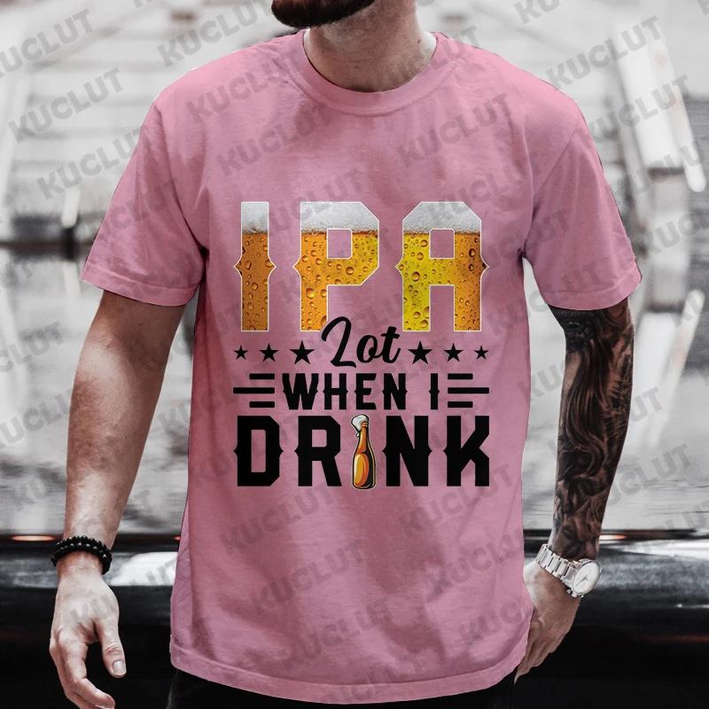 

Мужские футболки I PA Lot When I Drink Graphic Y2k Clothing Beer Lover Party Streetwear Casual Short Sleeve T Shirts Oversize XXXXXL золотой