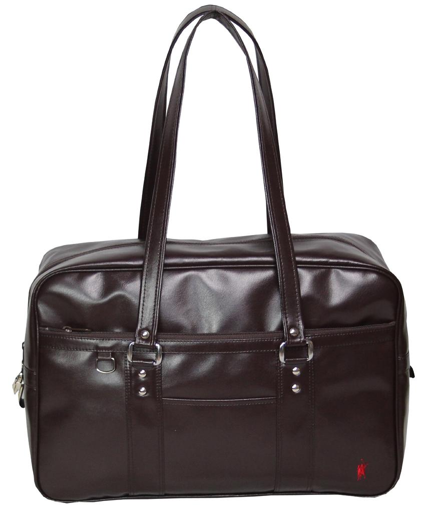 Synthetic Leather School Bag Chocolate [Country Field] [6945]