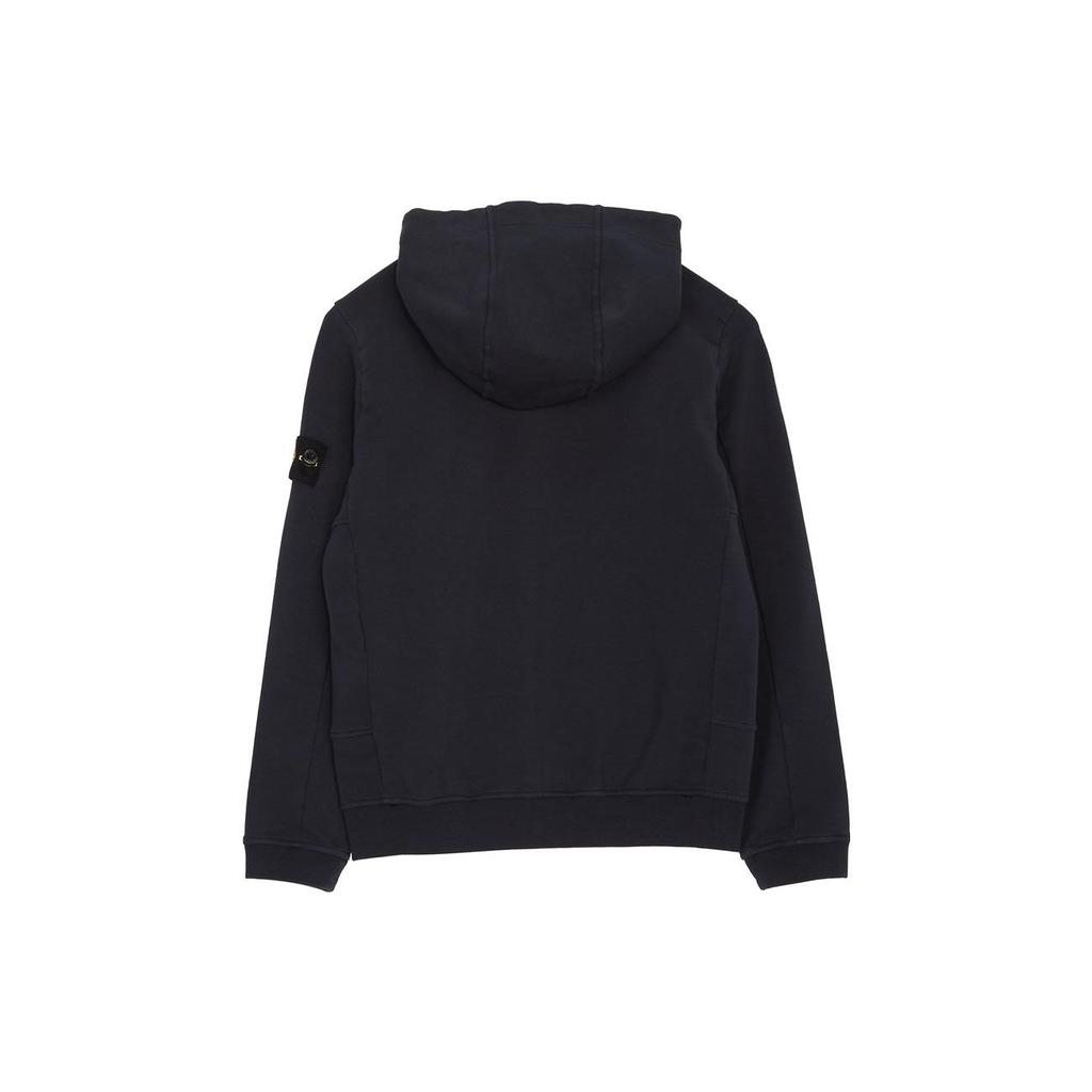 STONE ISLAND Jacket Kids Solid Color Hooded Zipper Long Sleeve Navy Blue Kids Jackets 781660842-V0020