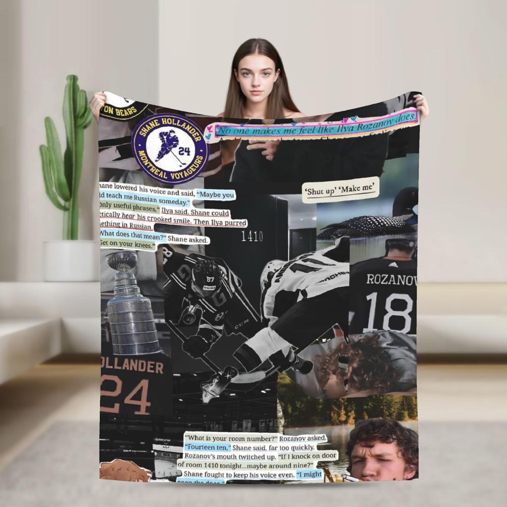 Heated Rivalry Film-Decken Warme Grafische Plüsch-Kuscheldecke für Sofa Sessel Flugzeug Reisen Flanell-Tagesdecke Bettbezug