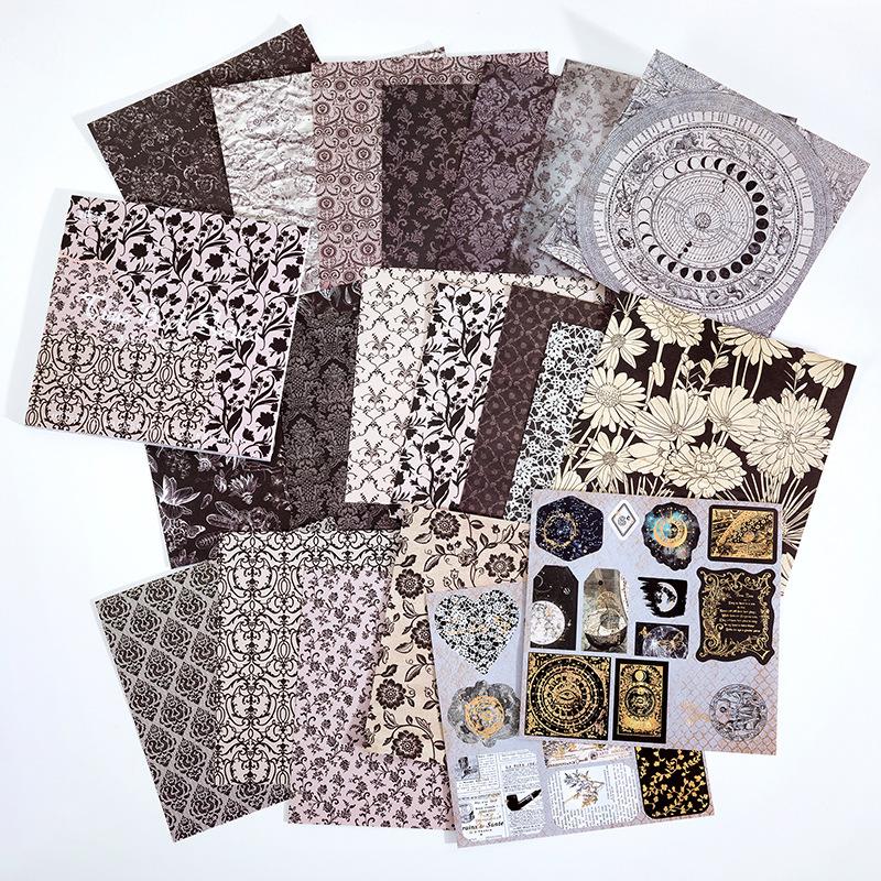 JIANWU 20Pcs Vintage Journal Background Decoration Sticker Book Literary Art Fresh DIY Scrapbooking Material Stickers Stationery