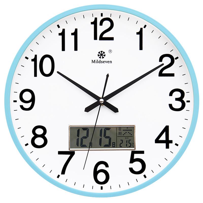 Clock Wall Clock Living Room Circular Creative Clock Wall Watch Simple Home Wall Hanging Silent Electronic Quartz Clock