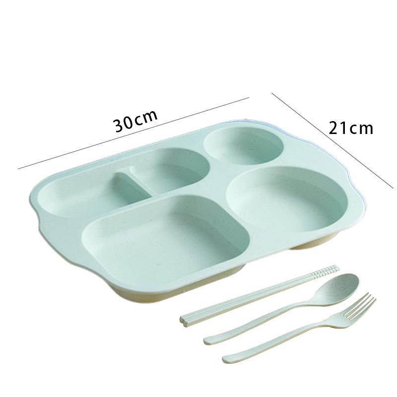 Wheat Straw Children Dividing Plate Household Solid Simple Plastic Students Dining Tableware Fashion Nordic New 12 Inch Dish