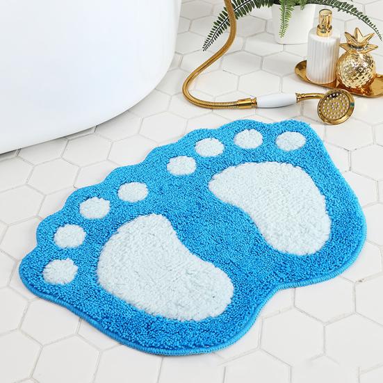 Yousheng Bathroom Floor Mat Quick Drying Anti-Slip Machine Washable Bath Rug Funny Foot Design Bedroom Entryway Door Mat