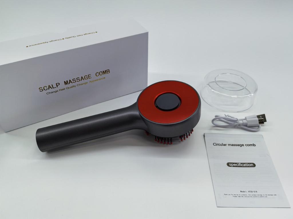 Electric EMS Microcurrent Comb with Red and Blue Light for Cross-border Massage and Liquid Application