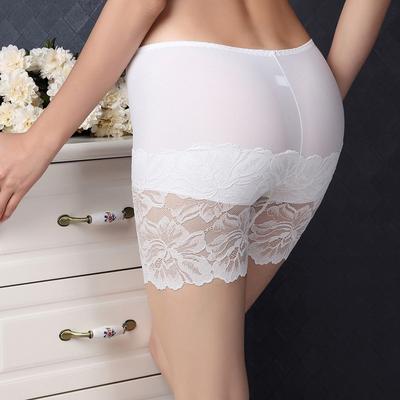Lace Print Seamless High Waist Shorts Under Skirt Plus Size Sexy Lace Anti Chafing Safety Shorts Women's Underwear Panties