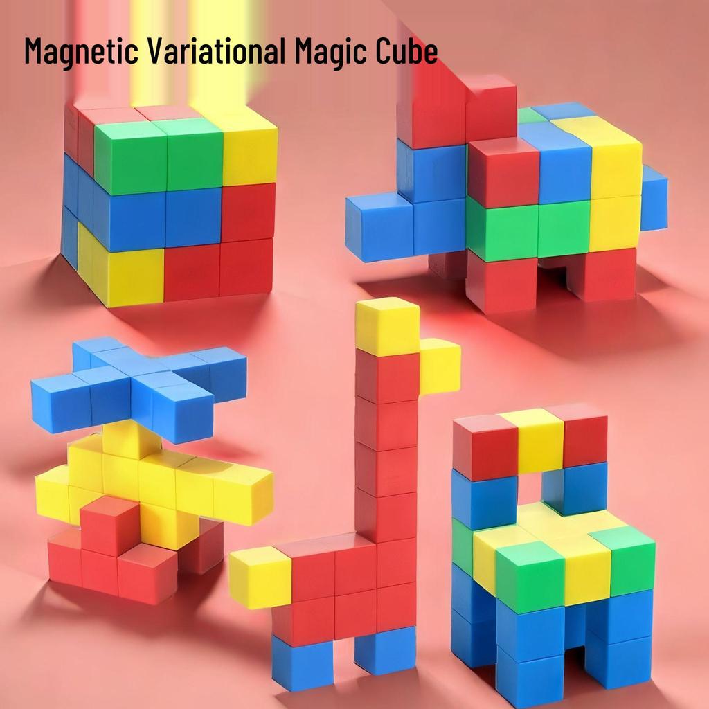 Grenzüberschreitende Magnetische Zauberwürfel Bausteine für Kinder - Pädagogisches Großteil 3D Puzzle