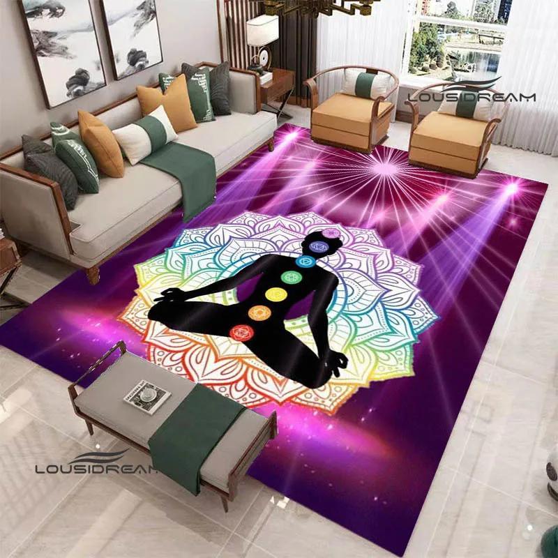 3D Chakra Printed Carpet Non-slip Carpet Door Mat Yoga Mat Bedroom Decoration Area Rug Bedroom Decor Birthday Gift