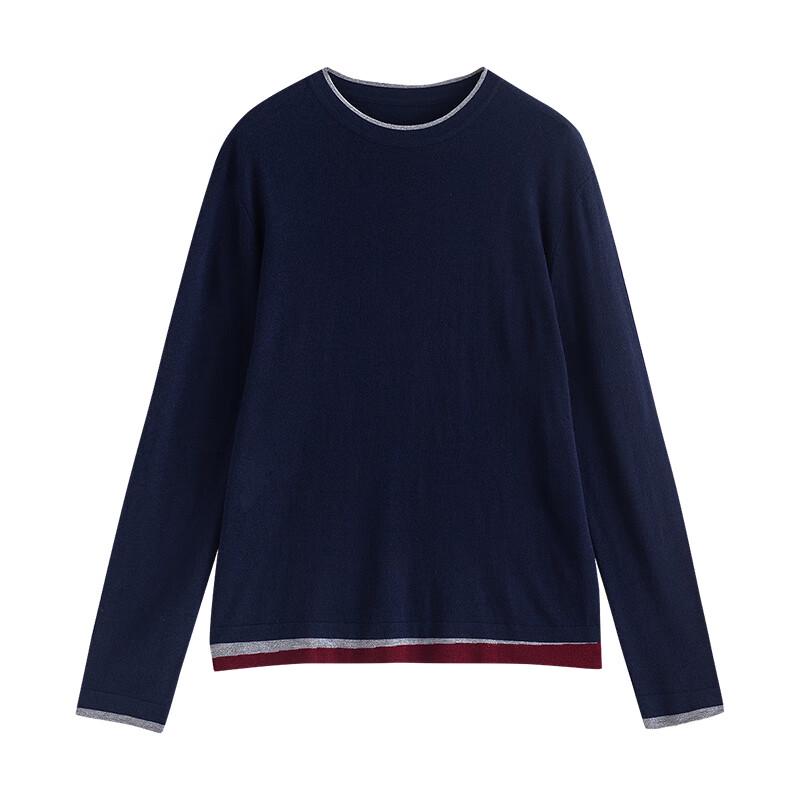 Dámský svetr z úpletu se směsí vlny v americkém stylu s kulatým výstřihem