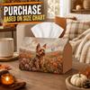 1pc Pastoral Floral Nature Tissue Box with Yorkshire Terrier Dog Field- Napkin Storage Organizer for Kitchen,Car,Elegant Decorative Box,Purpose for Li