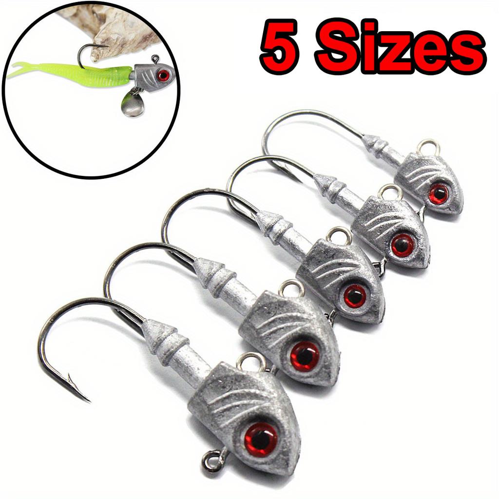 5pcs Swimbait Jig Heads for Freshwater and Saltwater Fishing - Minnow Fish Head Design for Enhanced Attraction and Hooking Power