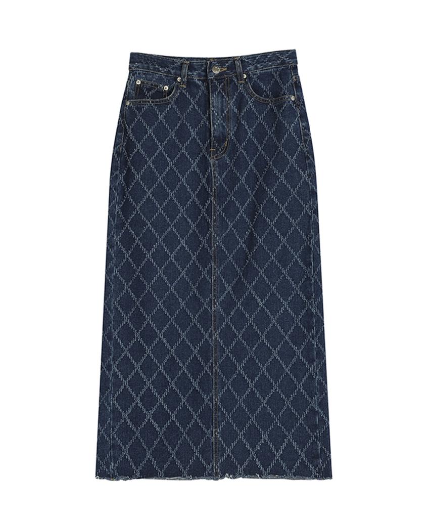 Urban Dress Quilting Long Denim Skirt Black