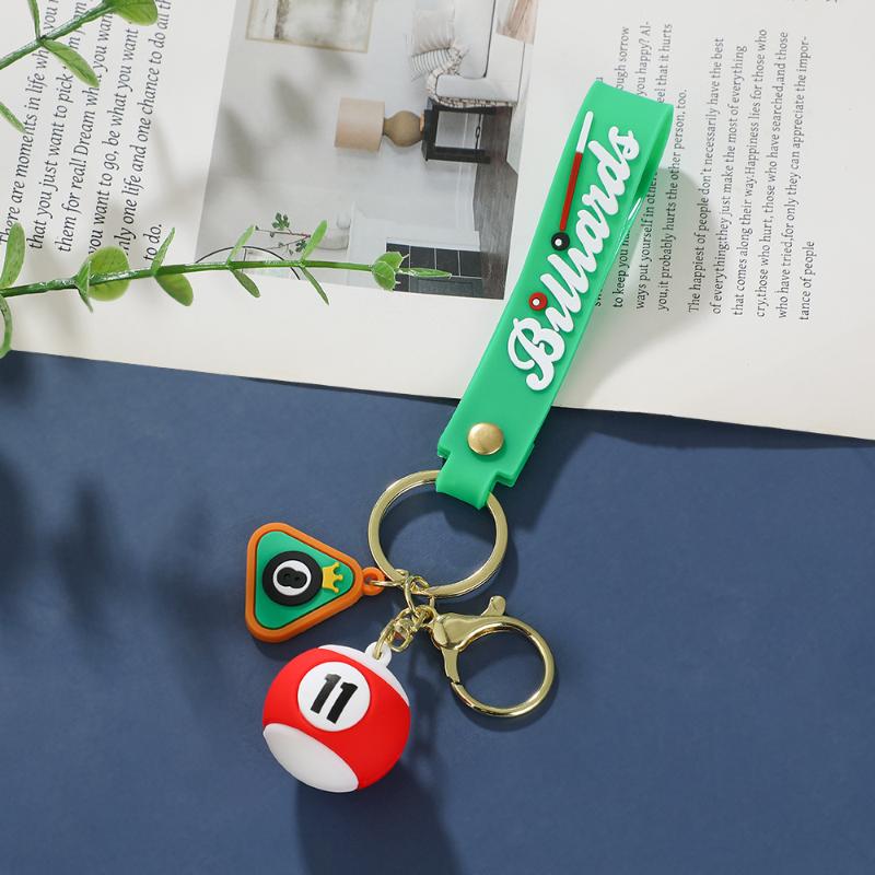 Creative Billiard Pool Keychain Table Ball Key Ring Lucky Black Key Chain 25Mm Resin Ball Jewelry Gift