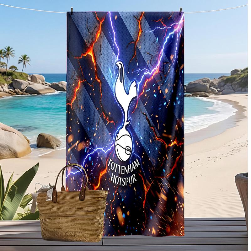 Tottenham Hotspur Printed Beach Towel Quick Dry Soft TowelPortable Large Rectangular Beach Blanket for Travel Swimming Pool