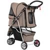 3 Wheel Pet Stroller for Small and Miniature Dogs, Brown