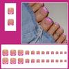 24Pcs 3D Star False Toenails Pearls Shine Coating Plastic Nail Art For Women Long Comfort Multipurpose
