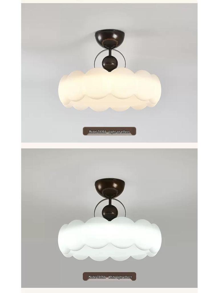 Pre-owned Retro Round Walnut Wood Chandelier for Bedroom or Study - Eye-Protection Ceiling Light