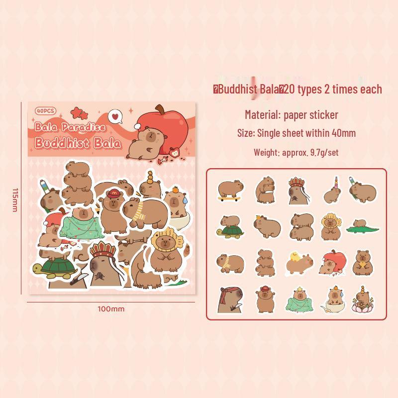 Capybara Paradise Cartoon Sticker Pack: Cute Journaling Stickers for Kids and Girls