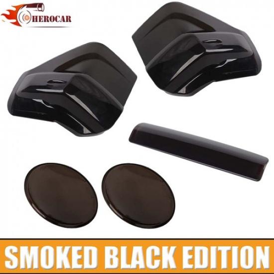 Smoked Black Rear Taillight Cover Fog Light 3rd Brake Lamp Trim for 4Runner 14+
