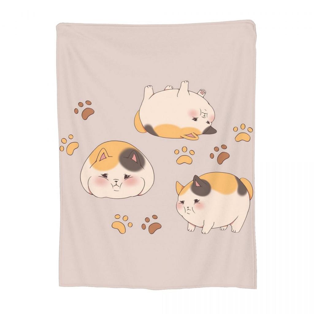Cute Funny Cat Pattern Blankets Soft Warm Flannel Throw Blanket Plush for Bed Living Room Picnic Travel Home Couch