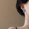 Irregular resin earrings niche design light luxury high-end stud earrings temperament fashion versatile exquisite earrings