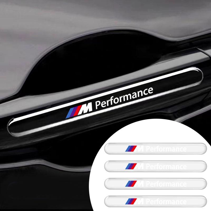 4Pcs M LOGO Car Door Handle Protector Sticker Auto Styling For BMW X7 X3 X4 X5 X6 3 4 5 6 7 Series Z4 M M3 M5 M6 E38 E39 E46 E53 E60 E61 E64 E70