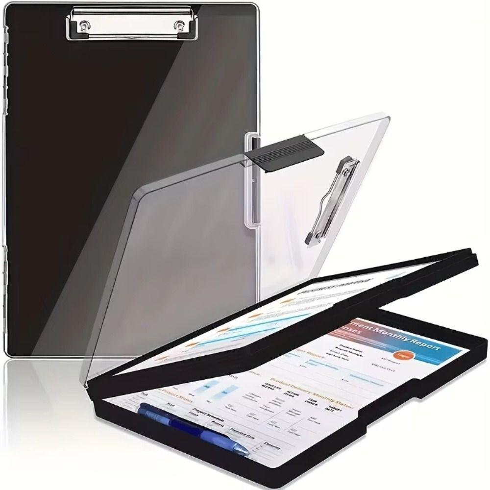 Side Opening Storage Clipboard Double-layer Clipboard Organizer Writing Board  Office Accessories