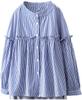 Neiman by Long Sleeve Solid Puff Volume Summer Women's Blouse, Striped, Color, Sleeves, Sleeves, Top, Blue, 5S-N02-BLL