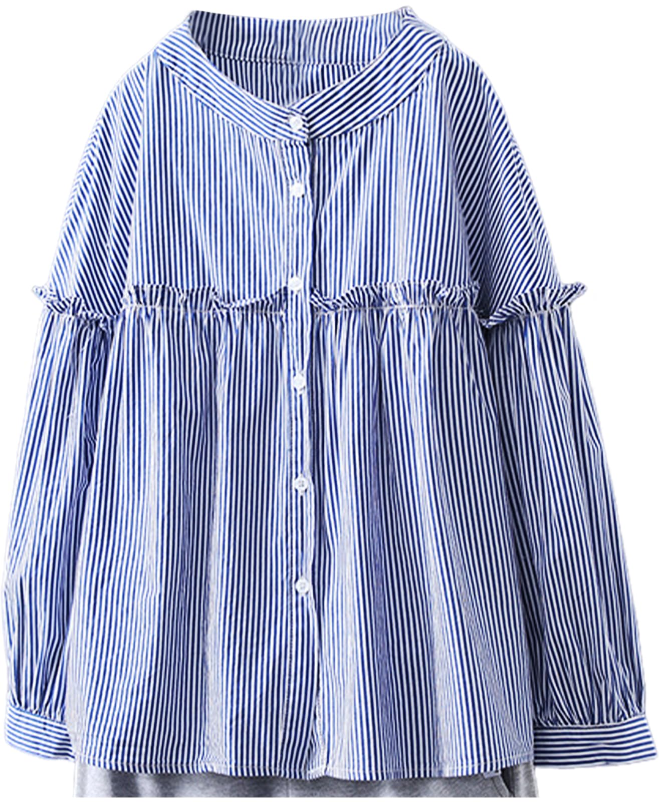 

Neiman by Long Sleeve Solid Puff Volume Summer Women s Blouse, Striped, Color, Sleeves, Sleeves, Top, Blue, 5S-N02-BLL синий