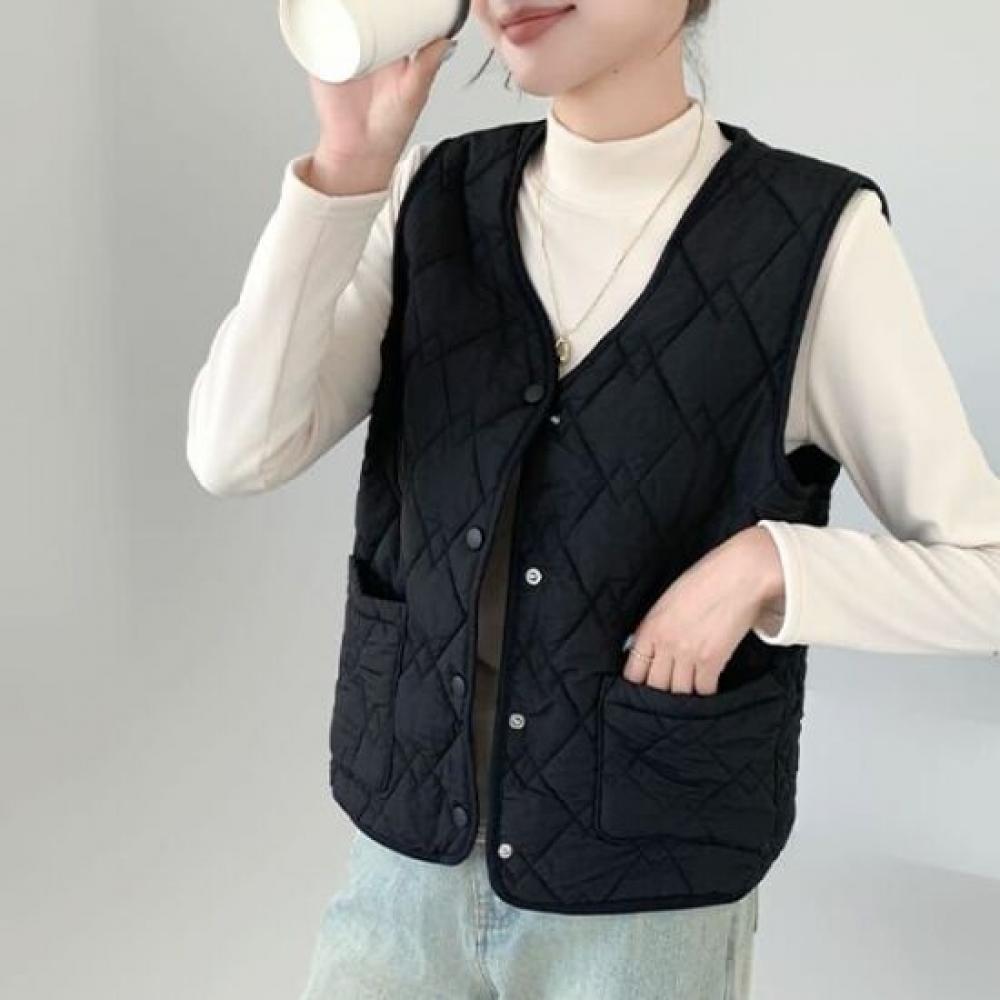 NaVaVa V Neck Lightweight Vest With Fleece Nc484