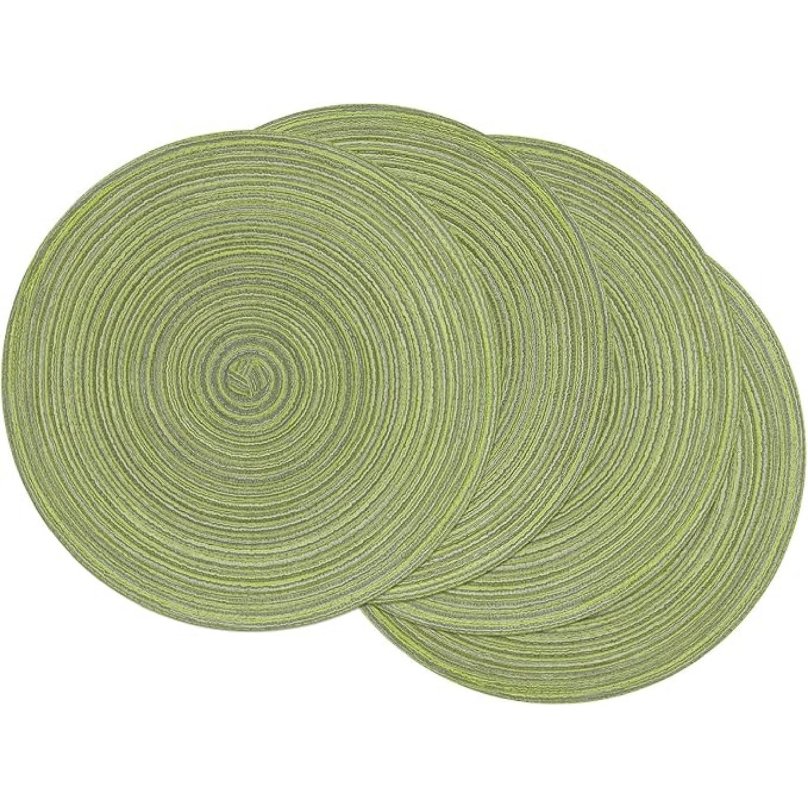 

Круглые салфетки под приборы, набор из 4 круглых салфеток под приборы, плетеные хлопковые салфетки под приборы 30 см для кухни, обеденного стола, праздничной вечеринки зелёный