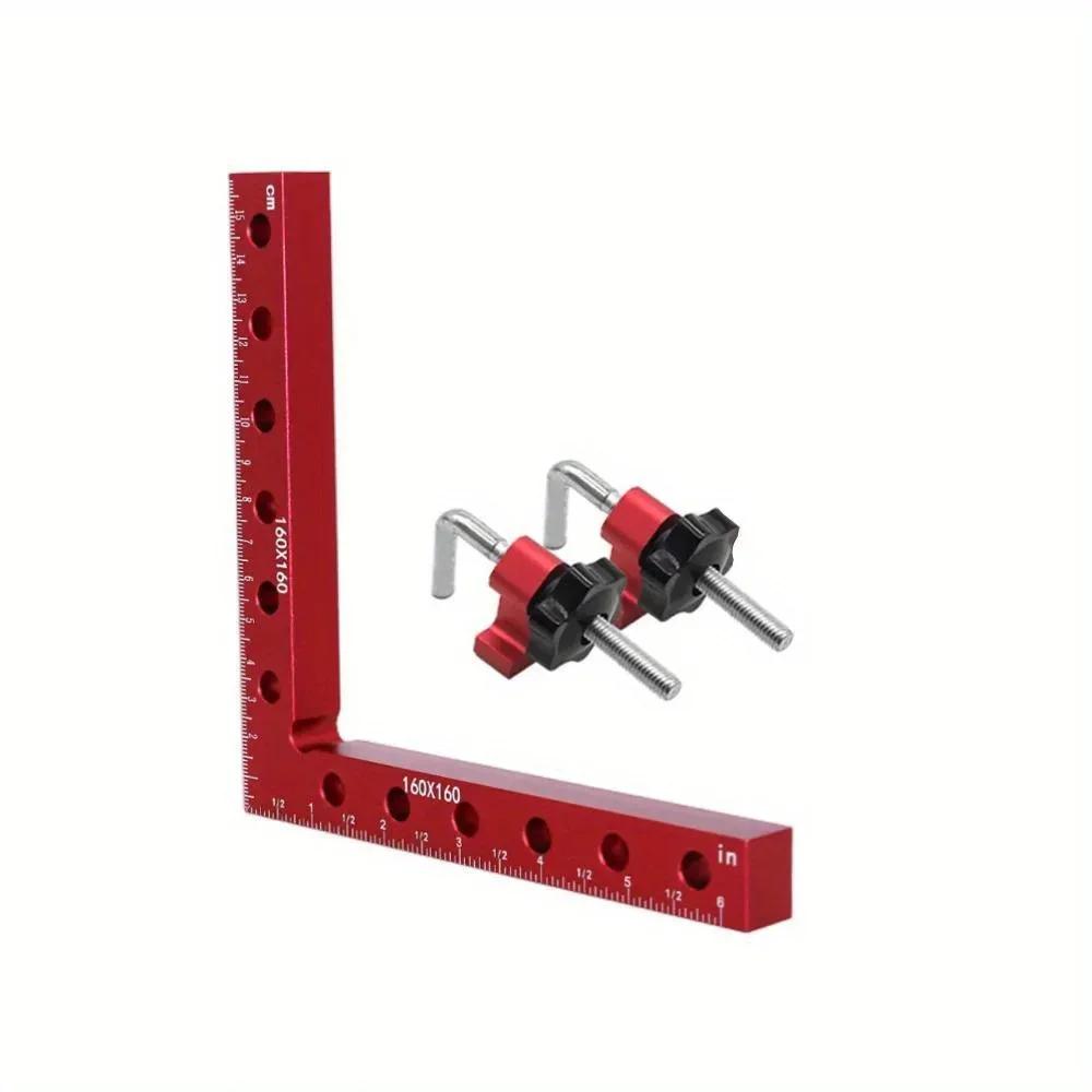 90 Degree Positioning Squares Right Angle Clamps, 160mm Aluminum Fixing Clip Carpenter Corner Clamping Square Tool for Frame Box