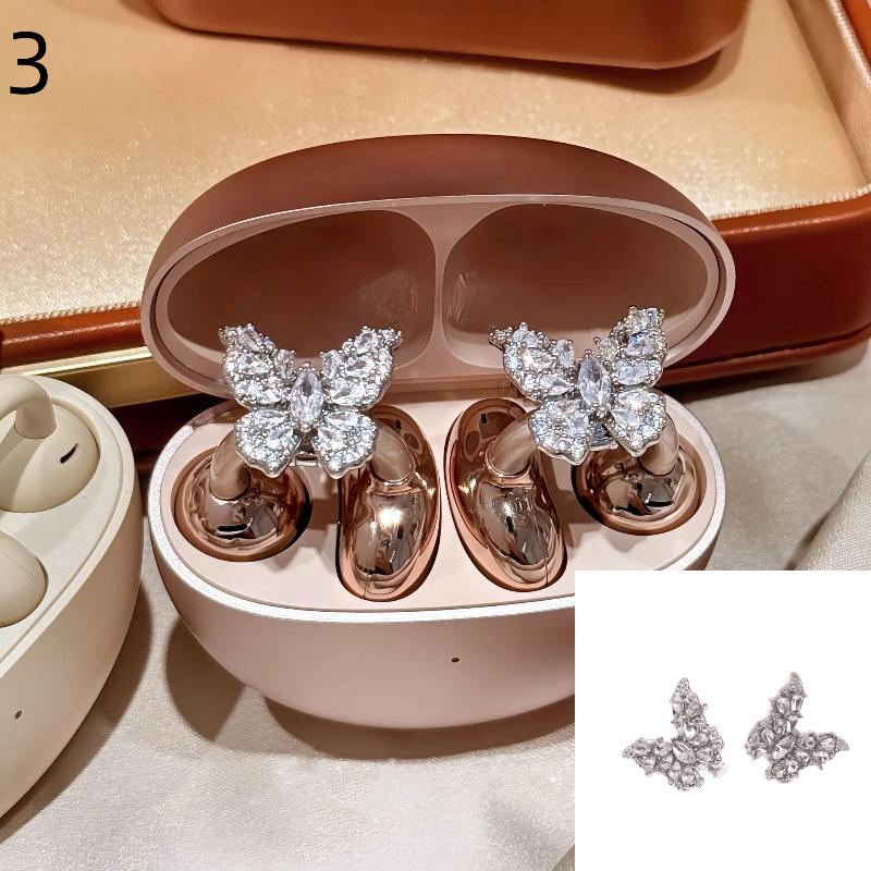 2Pcs DIY Headphone Diameter Buckle Zircon Decorative Headphone Decoration Clip Removable Easy To Install Earbud Accessories