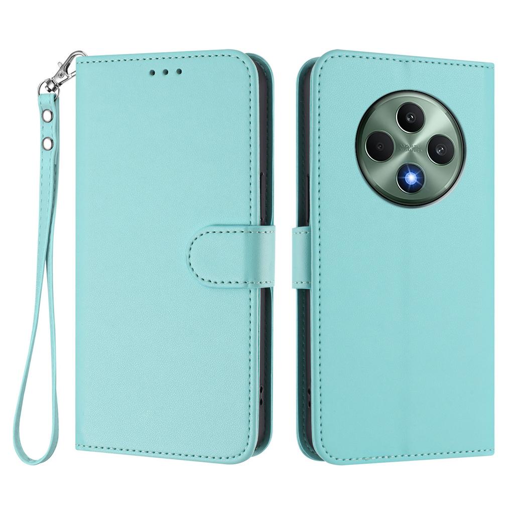 For Oppo Reno12 F 4G/Oppo Reno12 FS 5G/Oppo Reno12 F 5G Leather Case Wallet Stand Phone Cover with Wrist Strap