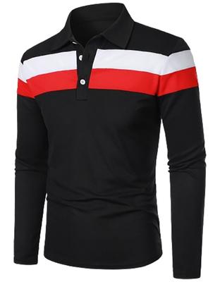 Erhältlich in 4 Farben Rugby-Shirt Langarm-Poloshirt Golfbekleidung Lässiges Golf-Shirt Einfach Locker Oberteile Dreifarbig Große Größe Hübsch Sportlich Retro Oraora